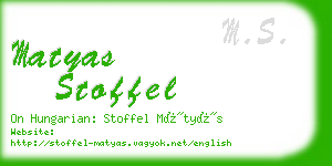 matyas stoffel business card